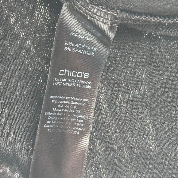 Chicos 4 Travelers classic Black V-Neck 3/4 Sleeve top shirt womens plus Size 2x - Picture 9 of 13